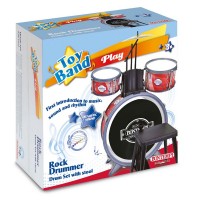 Bontempi Batteria Rock 4 Elementi con Sgabello e 2 Bacchette