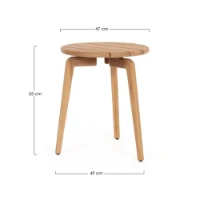 Bizzotto Tavolino Rotondo da Esterno Tamires per Giardino in Legno di Teak