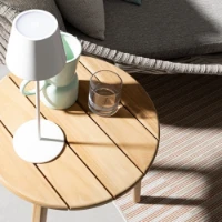 Bizzotto Tavolino Rotondo da Esterno Tamires per Giardino in Legno di Teak