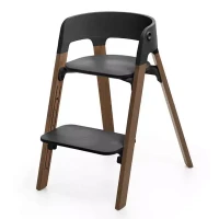 Stokke Sedia Evolutiva Steps con Funzione Sdraietta, Seggiolone, Sedia max 85kg - Black and Brown