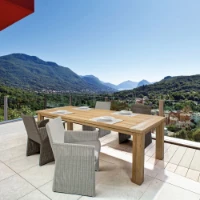 Bizzotto Tavolo da Esterno Bounty in Teak Riciclato per Giardino 240x100 cm