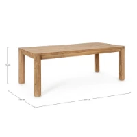 Bizzotto Tavolo da Esterno Maverick per Giardino 200x100 cm
