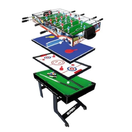 Sport One Tavolo Multigioco 5 in 1 Maxi Salvaspazio Calcetto, Ping Pong, Carambola, Hockey e Curling