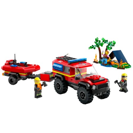 LEGO City Fuoristrada Antincendio e Gommone di salvataggio 60412