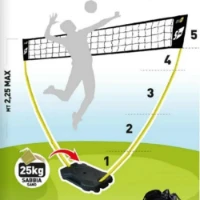 Sport One Flex Outdoor Set Multisport Rete da Pallavolo Autoportante Zavorrata