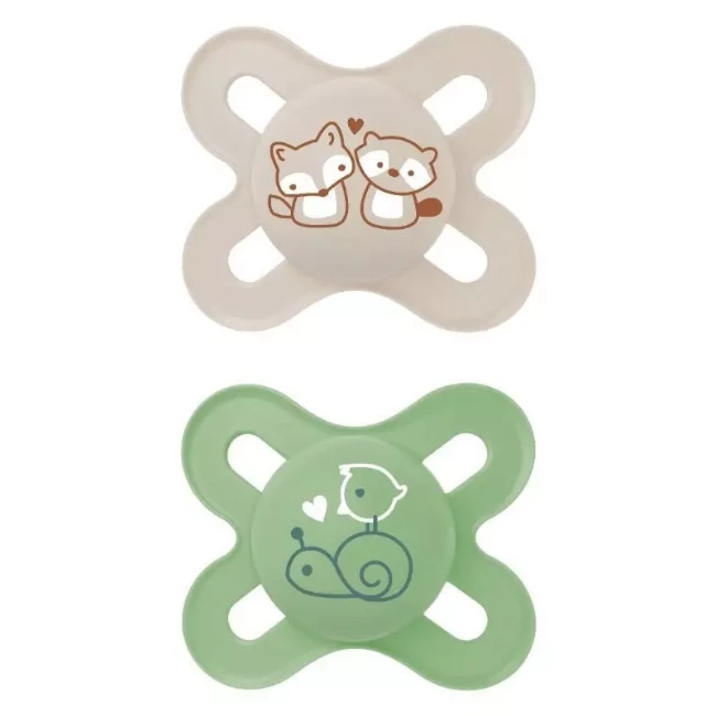 Mam 2pz Succhietto Start Nanò in Silicone Circular PP 0-2m - Verde