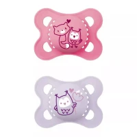 Mam Ciuccio Ortodontico Original 2-6m in Silicone con Scatola di Trasporto - Rosa e Lilla