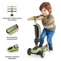 Kinderkraft Monopattino a 3 Ruote Halley Colore Verde