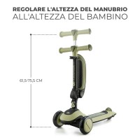 Kinderkraft Monopattino a 3 Ruote Halley Colore Verde