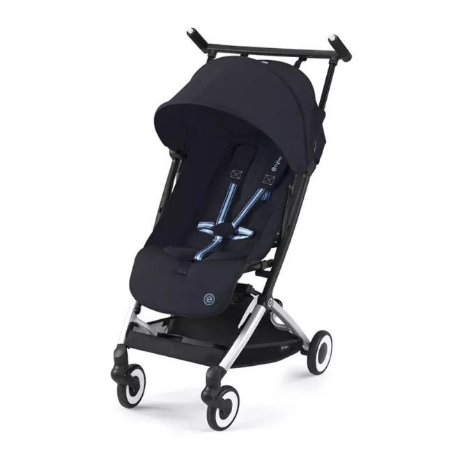 Cybex Gold Passeggino Leggero Libelle Telaio Silver omologato Bagaglio a Mano, Adattabile a Duo - Dark Blue