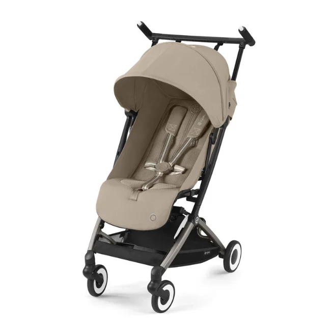 Cybex Gold Passeggino Leggero Libelle Telaio Taupe omologato Bagaglio a Mano, Adattabile a Duo - Almond Beige