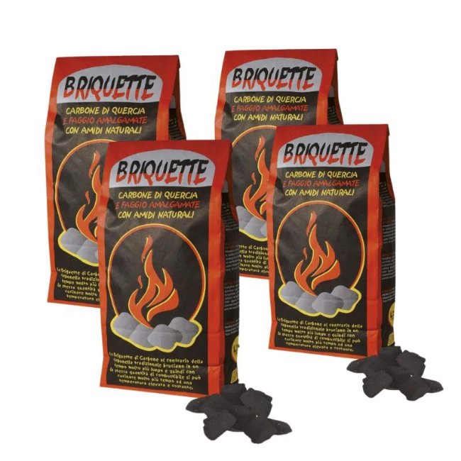 4 Bricchetti di Carbone per Barbecue 4.5 Kg