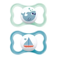 Mam 2pz Ciuccio Air 16m+ in Silicone - Azzurro