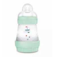 Mam Biberon Easy Start Matt Forest Circular PP con Valvola Anticolica 160ml - Azzurro