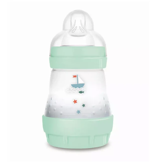 Mam Biberon Easy Start Matt Forest Circular PP con Valvola Anticolica 160ml - Azzurro