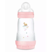 Mam Biberon Easy Start Matt Forest Circular PP con Valvola Anticolica 260ml - Rosa
