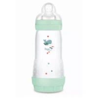 Mam Biberon Easy Start Matt Forest Circular PP con Valvola Anticolica 320ml - Azzurro