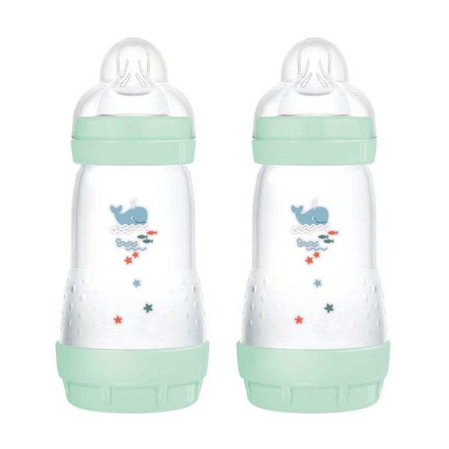 Mam 2pz Biberon Easy Start con Valvola Anticolica 260ml - Azzurro