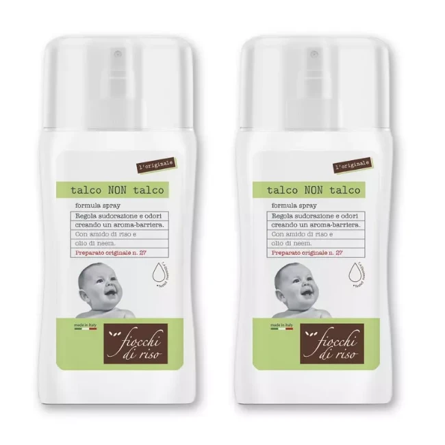 Fiocchi di Riso Doppia Confezione Talco Non Talco Spray 100ml