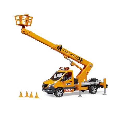 Bruder MB Sprinter con Piattaforma di Lavoro e Modulo Luci e Suoni 02679