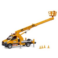 Bruder MB Sprinter con Piattaforma di Lavoro e Modulo Luci e Suoni 02679