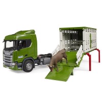 Bruder Camion Trasporto animali Scania Super 560R con un Bue 03548