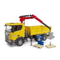 Bruder Camion da Cantiere Scania Super 560R con Gru e 2 Pallet 03551
