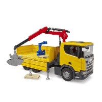 Bruder Camion da Cantiere Scania Super 560R con Gru e 2 Pallet 03551