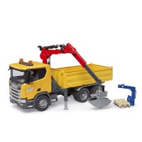 Bruder Camion da Cantiere Scania Super 560R con Gru e 2 Pallet 03551