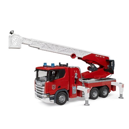 Bruder Autocarro Pompieri Scania Super 560R con Scala Girevole, Pompa dell'Acqua e Modulo Luci e Suoni 03591