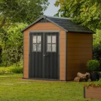 Keter Casetta da Giardino Porta Attrezzi in Resina con Due Finestre Frontali Newton 757