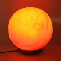 Lampada di Sale con Base in Legno Sfera