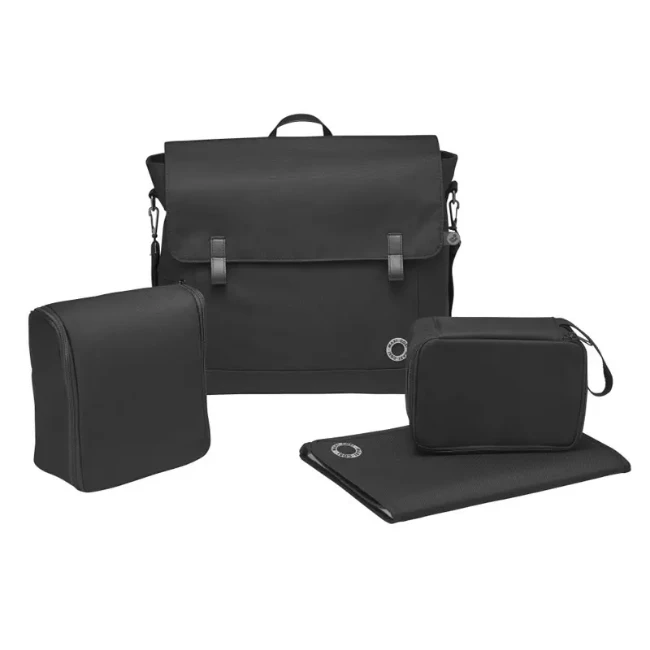 Maxi-Cosi Modern Bag con Pochette, Materassino Fasciatoio e Borsa Termica Portapappa - Essential Black