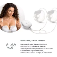 Nuvita Tiralatte Elettrico Indossabile Singolo con Tecnologia a 3 Fasi - Capacità 240 ml