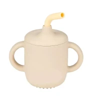 Nattou Tazza con Cannuccia in Silicone - Giallo