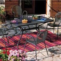 Emu Set Tavolo Cambi 180x80 con 6 Poltrona Ronda Ferro Antico