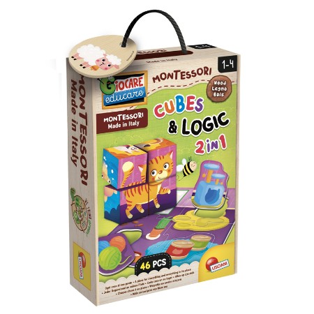 Lisciani Giochi Montessori Baby Wood Cubes And Logic 2 in 1