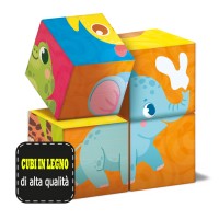 Lisciani Giochi Montessori Baby Wood Cubes And Puzzle 2 in 1
