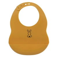 Nattou Bavaglino con Tasca Morbido in Silicone - Ocra