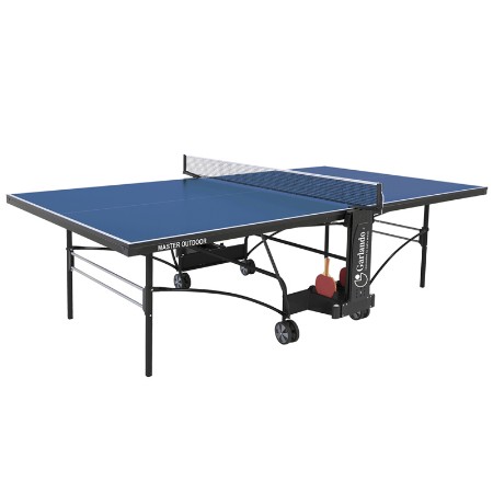 Garlando Tavolo Ping Pong Master Outdoor Blu con Ruote