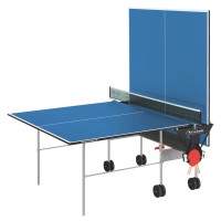 Garlando Tavolo Ping Pong Training Indoor Blu con Ruote