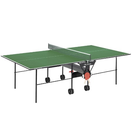 Garlando Tavolo Ping Pong Training Indoor Verde con Ruote