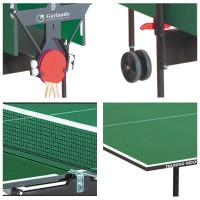 Garlando Tavolo Ping Pong Training Indoor Verde con Ruote