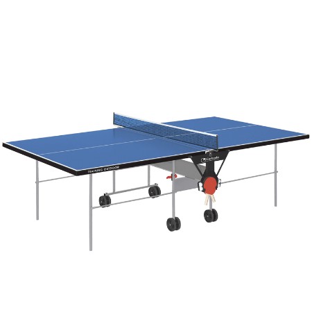 Garlando Tavolo Ping Pong Training Outdoor Blu con Ruote