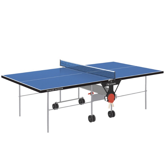 Garlando Tavolo Ping Pong Training Outdoor Blu con Ruote