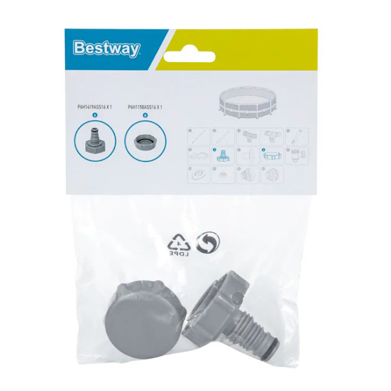 BESTWAY LAY Z Spa Adattatore Di Scarico E Set Valvole Di Gonfiaggio - Foto 6