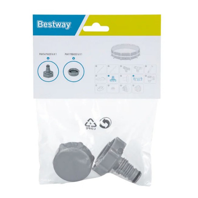 Bestway Set Tappo Valvola di Scarico e Adattatore Tubo da Giardino