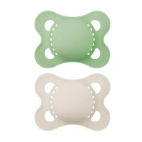 Mam Succhietto Neonato Original 2-6 mesi in Caucciù Set da 2 con Custodia Porta Ciuccio - Verde