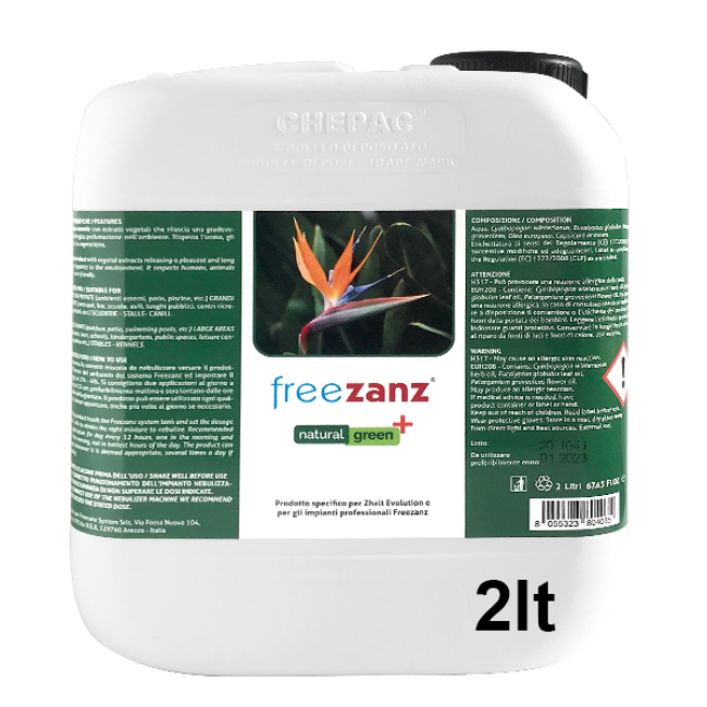 FreeZanz Repellente Antizanzare Natural Green Plus per Zhalt Evolution 2 litri