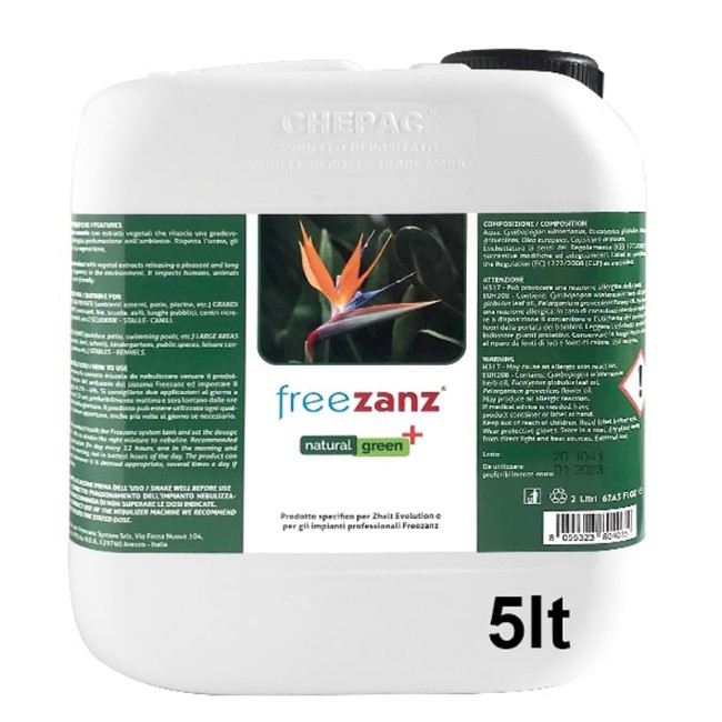 FreeZanz Repellente Antizanzare Natural Green Plus per Zhalt Evolution 5 litri